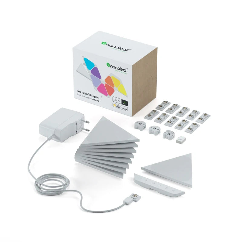 Nanoleaf Shapes I Mini Triangles I White Smart Lights Starter Kit (5 Panels)