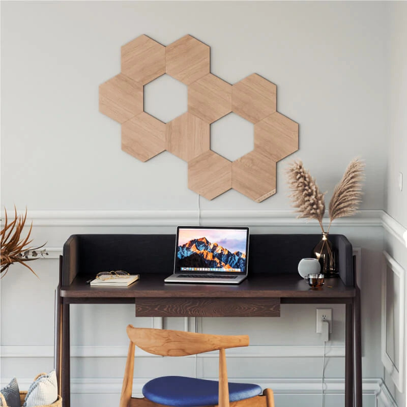 Nanoleaf Elements I Birchwood Hexagon I 3 Panels Expansion Kit