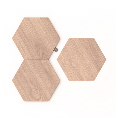 Nanoleaf Elements I Birchwood Hexagon I 3 Panels Expansion Kit