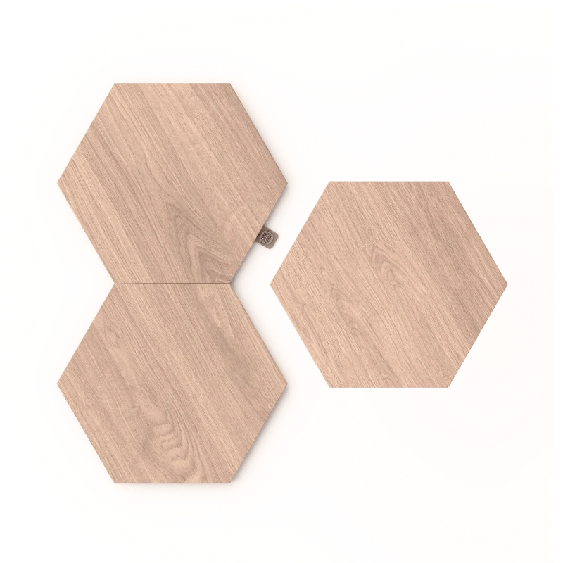 Nanoleaf Elements I Birchwood Hexagon I 3 Panels Expansion Kit