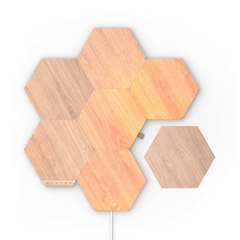 Nanoleaf Elements I Birchwood Hexagon I 7 Panels Starter Kit