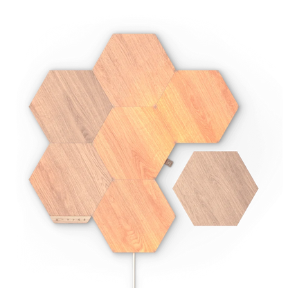 Nanoleaf Elements I Birchwood Hexagon I 7 Panels Starter Kit