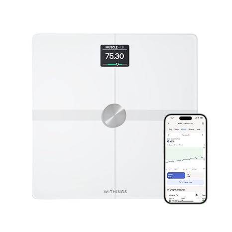 Withings Body Smart - Accurate Scale for Body Weight and Fat Percentage, Body Composition Wi-Fi and Bluetooth