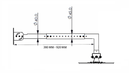 Tono Heavy Duty Steel Construction PBG W02 Projector Wall Mount Bracket (16"-37")