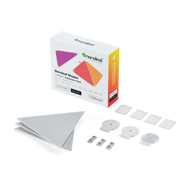 Nanoleaf Shapes I Triangles I White Smart Lights Expansion Kit (3 Panels)